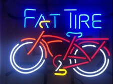 US Stock Handmade Made Fat Tire Bike Neon Light Sign Lamp Handmade Art 24