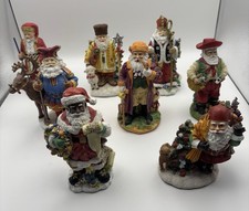 Vintage Santas Around the World Figurines Lot of 8 International Resources picture