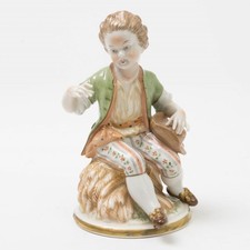 Antique Unterweissbach Porcelain Figurine Country Boy w/ Hat Signed German Weiss picture