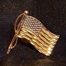 14k Gold American Flag Pin Michael Anthony picture