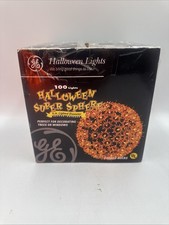 GE 2002 Super Sphere 100 Light Orange Bulbs 6” Halloween Works picture