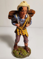 Vintage Italian Nativity Clay Figure Boy Carrying Wood Christmas Creche Italy picture