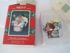 Enesco Ornament Hats Off To Christmas  Second Issue In Best Friends Series 1991 picture