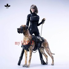 1/6 Great Dane Resin Dog Figure With Tactical Harness Realistic Animal Gift Toy picture