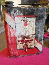 Vintage Miss Pennsylvania 2 Gallon Oil Can Rare Advertising Empty Uncleaned  picture
