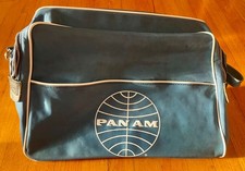 Vintage 1970s Pan Am Airlines Flight Bag Classic Blue Aviation - Hong Kong picture