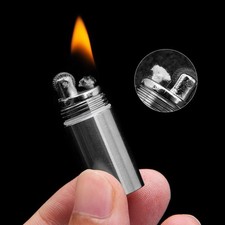 Titanium Mini Kerosene Lighter Waterproof Keychain Pendant Portable EDC Gift picture