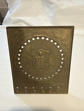 Vintage Solid Brass Perpetual Calander, Smiling Sun & Roman Numerals picture