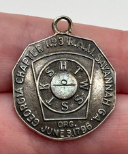 Vintage Sterling Silver Masonic Shekel Token Savannah Georgia Chapter picture
