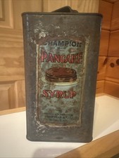 Antique VTG 1900s Champion Brand Syrup Tin Can 1 Gallon Pancake Brooklyn NY L@@K picture