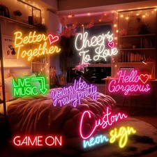 Custom Personalized Neon LED Light Signs Birthday Wedding Party Room Wall Decor picture