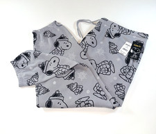 Peanuts Snoop & Woodstock Women's Holiday Black & Grey Sweatpants Size XXL NWT picture