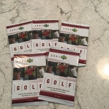 2001 Upper Deck Golf Sealed 5 Packs ( 25 Cards) Tiger Woods RC picture
