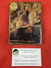 Rare Original Egyptian Coptic Christian Icon Artifact St. George  picture