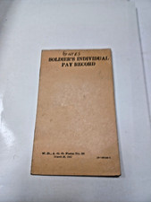  WW2 Soldier's Individual Pay Record 1945 War Time Pay document picture