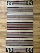 Vintage 1930s Native American Navajo Chinle Natural Double Saddle Blanket picture
