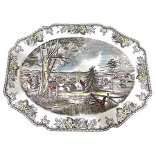Johnson Bros Friendly Village Vintage Ironstone Oval Turkey Serving Platter-Mint picture