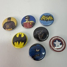 6 Super Hero Buttons. Batman, captain america picture