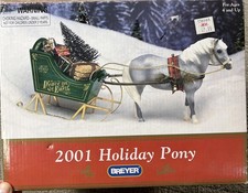 Breyer Christmas Horse #700401 Jingles Holiday Pony Vintage Sleigh Set 2001 Box picture