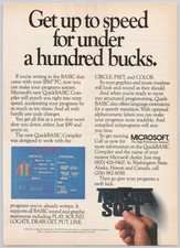 QuickBASIC Compiler Microsoft BASIC Sound Graphics IBM PC 1986 Print Ad picture