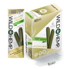 Wild H. Natural Wraps Rolling Papers 80 Total Wraps 20 Pouches (Russian Cream) picture