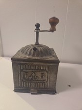 Vintage F&B Tre Spade Manual Coffee Grinder Italy Metal & Wood picture