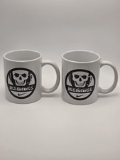 Rare Nike Insidious Skull Ceramic Coffee Mug Set of 2 White Goth Cyber Hacker... picture
