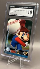 2017 Mario Sports Superstars Amiibo Card - #2 Mario Baseball - CGC 10 GEM MINT picture