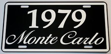 1979 79 MONTE CARLO Metal License Plate Chevy Lowrider SS 350 400 454 Classic picture