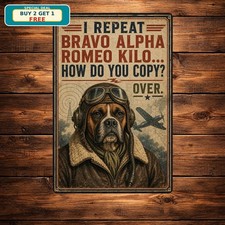 Bravo Alpha Romeo Kilo Phonetic Alphabet Vintage Metal Sign picture