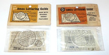 Two Vintage Ames Lettering Guides 1 English & 1 Metric with Instructions picture