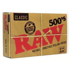 10x RAW Classic 1 1/4 Size 500's Rolling Papers Smoking Accessory Bulk Lot 1.25