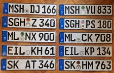 10 Top German license Plates Deutschland=Collection 5x Different Starter Letter. picture