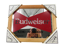 VTG 1990 Budweiser King of Beers Mirror Hanging Wall Anheuser-Busch Beer Mancave picture