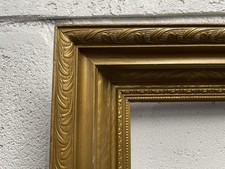 Vintage MCM 50s 60s Nailed Ornate Gold Gilt Carved Wood Picture Art Frame 24x30 picture