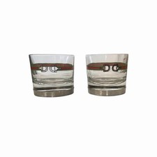 Gucci Horsebit Vintage Gucci Cocktail Glasses Barware Set Of 2 RARE picture