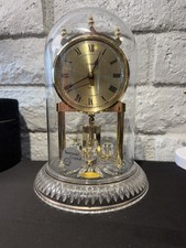 Vintage Linden Quartz Anniversary Clock Glass Dome Swarovski Crystal READ picture