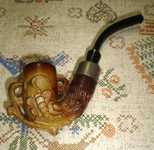 Vintage Meerschaum Pipe featuring an Eagle Claw Grasping the Pipe Bowl picture