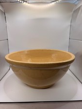 Vintage Yellow Ware Mixing Bowl 12” Large Heavy Stoneware Farmhouse Primitive picture