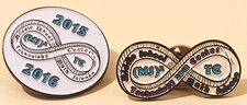 Lot of 2 Vintage Middle School Math Science Technology Pins Awards 2015-2016 picture