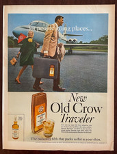 1967 Old Crow Traveler Bourbon Whiskey Vintage Print Ad Kentucky Tuckaway Fifth picture