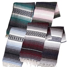 Two (2) Falsa Blankets - Authentic Mexican 74” x 50” Random colors picture