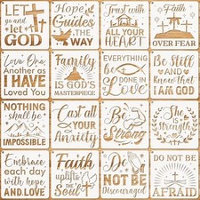 JSRQT 16Pcs Christian Inspirational Stencils, Bible Verse Motivational Quotes... picture