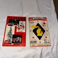 Vtg 1959 & 1964 - Saginaw MI FAIR Programs, Harvest Holiday Farm Products Cattle picture