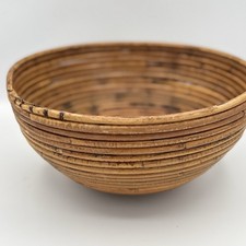 VTG Italian Pencil Reed Bamboo Bowl Mid Century Crespi style 1970s picture