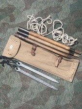 WW1 WW2 German Wehrmacht Uniform Original Tent Poles, Stakes, & Case Dated 1915 picture