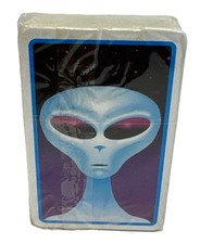Vintage 1996 Alien Head Playing Cards We’re On A Roll Inc Grey Alien Big Eyes picture