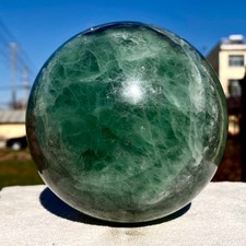 5.18LB natural Green fluorite ball quartz crystal Sphere Reiki energy healing picture