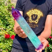 2.1LB  Natural unique colored fluorite pillar quartz crystal sample picture