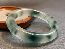 56.5mm Natural Ice Green Flower Quartz Healing Bangle/healing picture